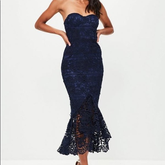 missguided lace fishtail dress